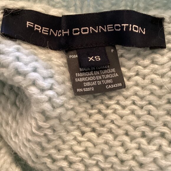 French Connection Womens Snuggle Pullover Sweater Size XS Xsmall Blue Mohair - Picture 9 of 10